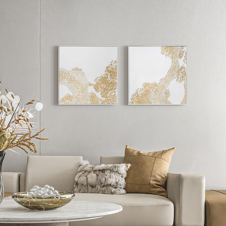 大面板 3D 木雕金箔墙面装饰